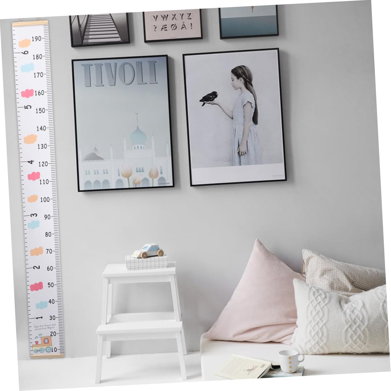 SUPVOX Child's Growth Chart Wooden Ruler Height Measurement Wall Decal Kids Wall Decor