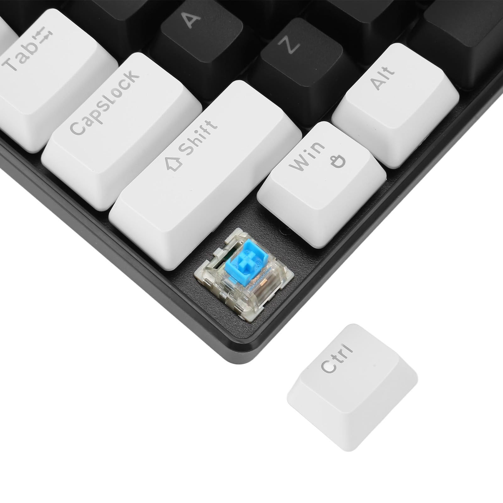 68-klawiszowa Klawiatura Mechaniczna Ergonomiczna Dwukolorowa Klawiatura do Gier z Podświetleniem RGB do Użytku w Domu i w Akademiku (Biało-czarny)