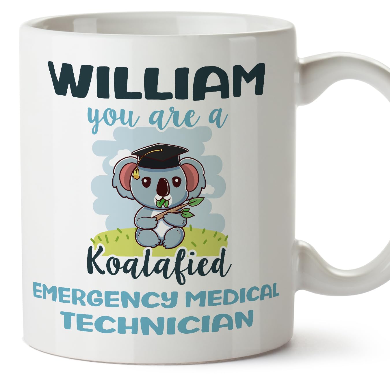 MUGFFINS Personalised Mug for Emergency Medical Technician man - in English - Custom Koalafied - Funny Custom Gift for Colleagues - Ceramic 11oz Mug — image 1