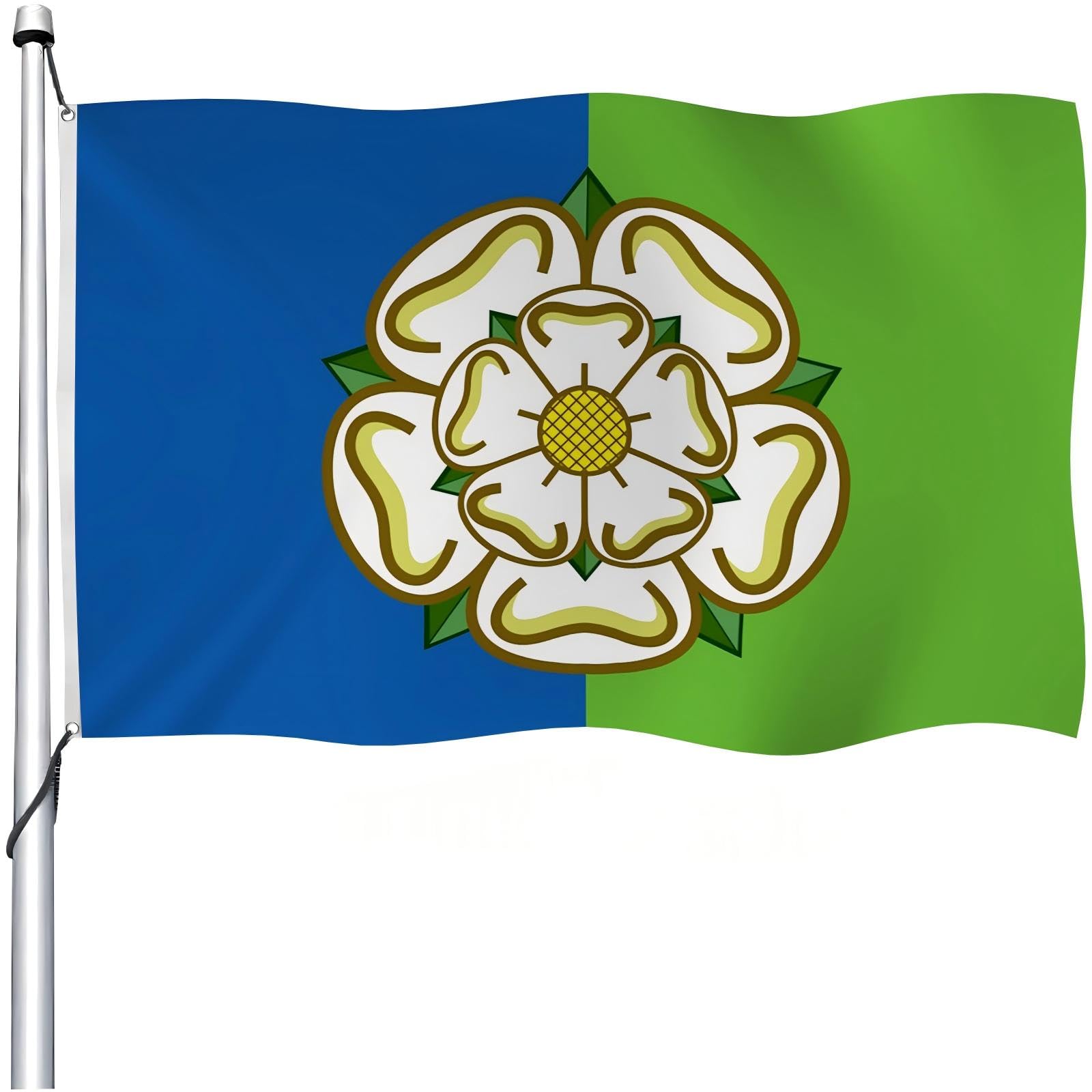 Aoihrraan Est Riding Of Yorkshire County Bandiera 180x300cm Doppio Lato Inghilterra Calcio Sport Bandiere Feste Esterne Giardino Casa Porch Party Decor Bandiere Con 2 Robusti Grommets