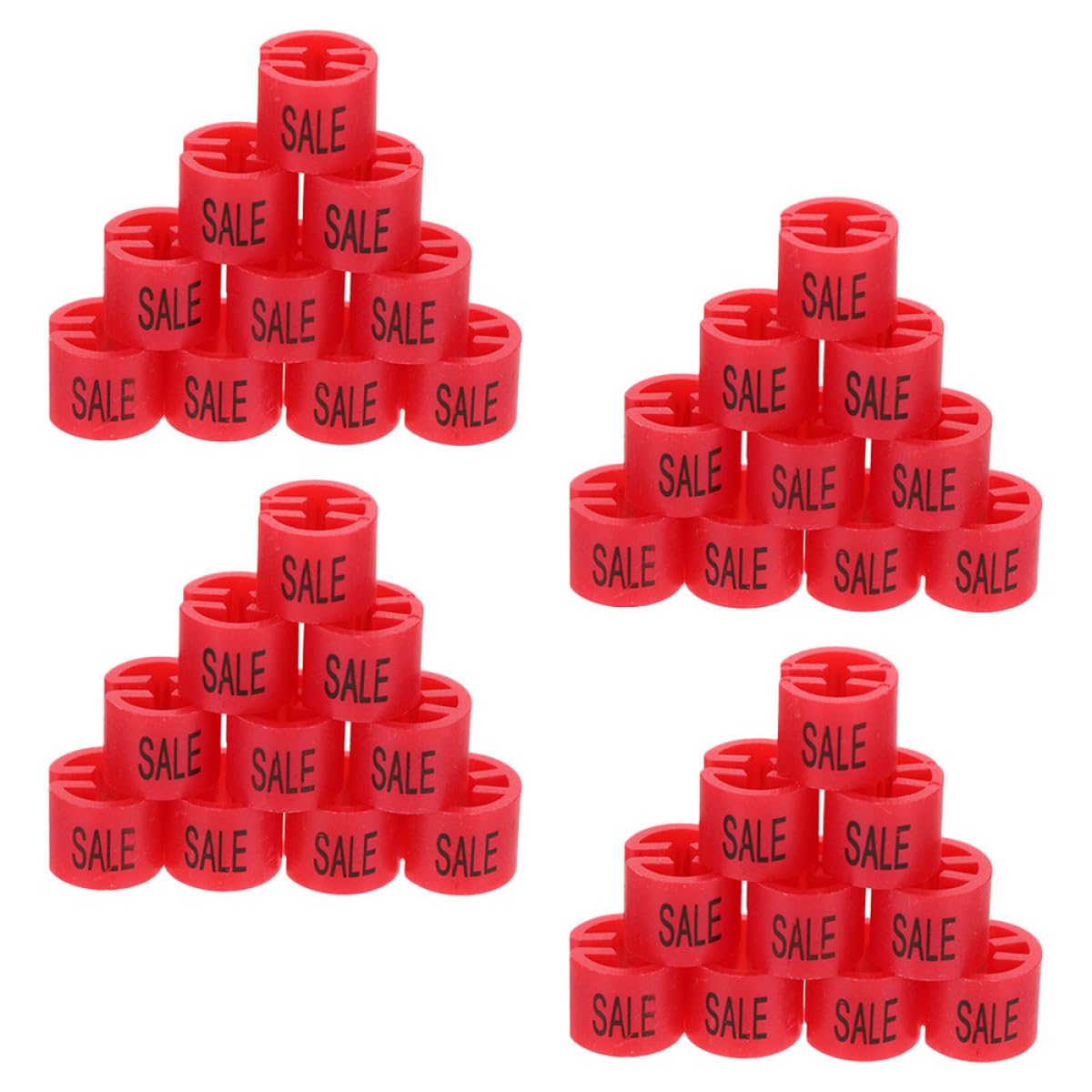 Etiquetas de venta para ropa de alta visibilidad, 200 organizadores de plástico rojo resistentes
