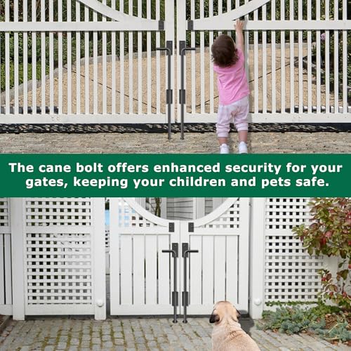 Image of 24 inch Heavy Duty Cane Bolt Gate Drop Rod with Upgraded Design, Square Gate Drop Rod for Wood PVC Vinyl Metal Yard Gate Latch-1 Pack