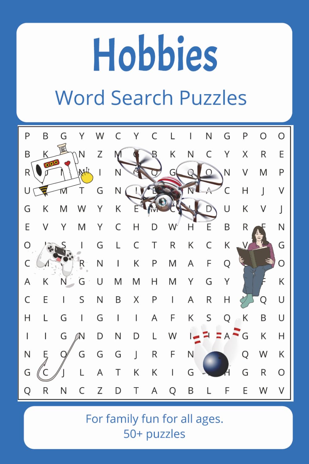 Hobbies Word Search: Explore new hobby ideas. Fun for the whole family. 6x9 inches, 12 words per puzzle. Great gift idea for busy people.