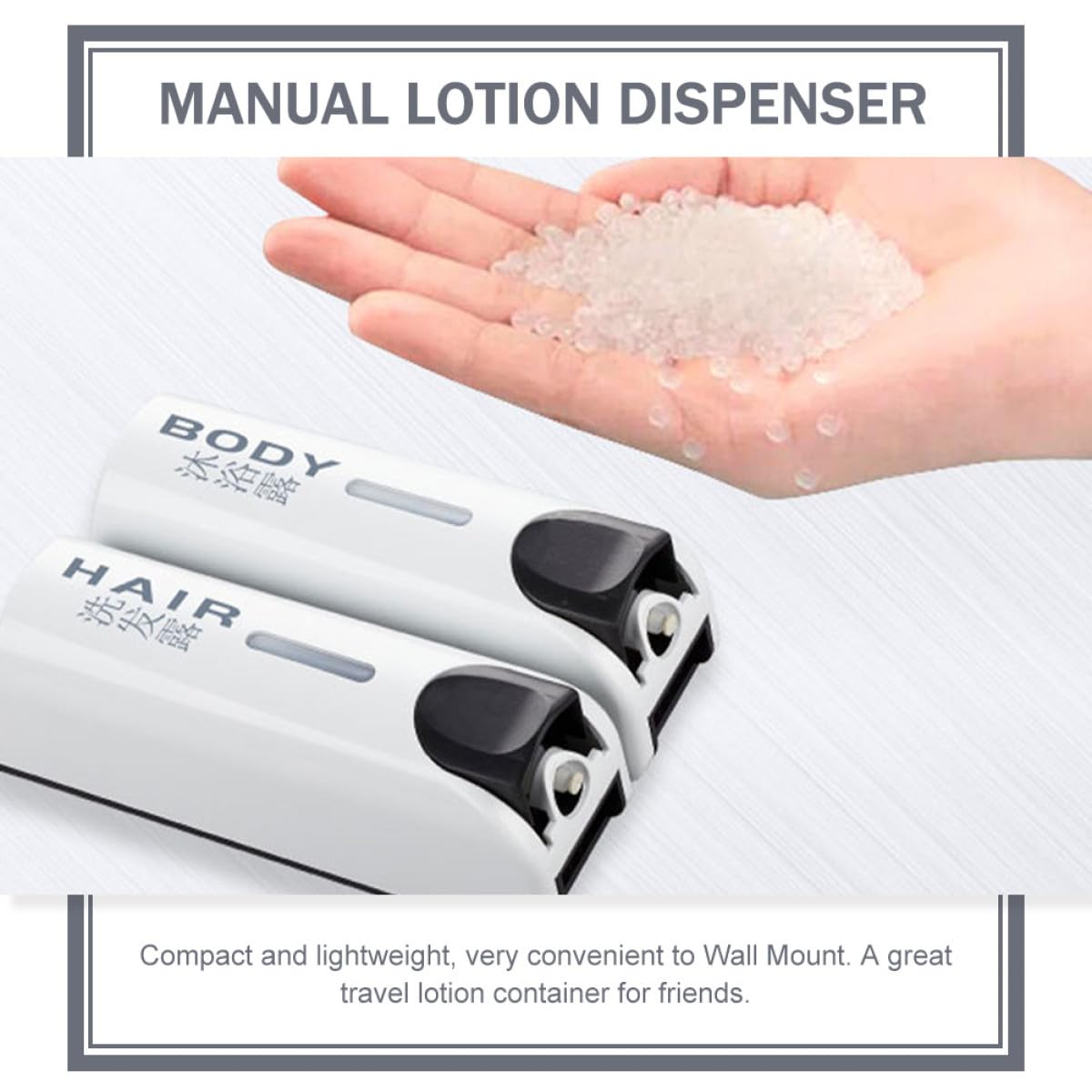 Dispensador de Jabón Líquido de Pared Blanco Doble Cabeza sin Taladro, para Baño y Cocina, Dosificador Manual de Champú y Gel, Botella Recargable para Hotel y Hogar, Fácil