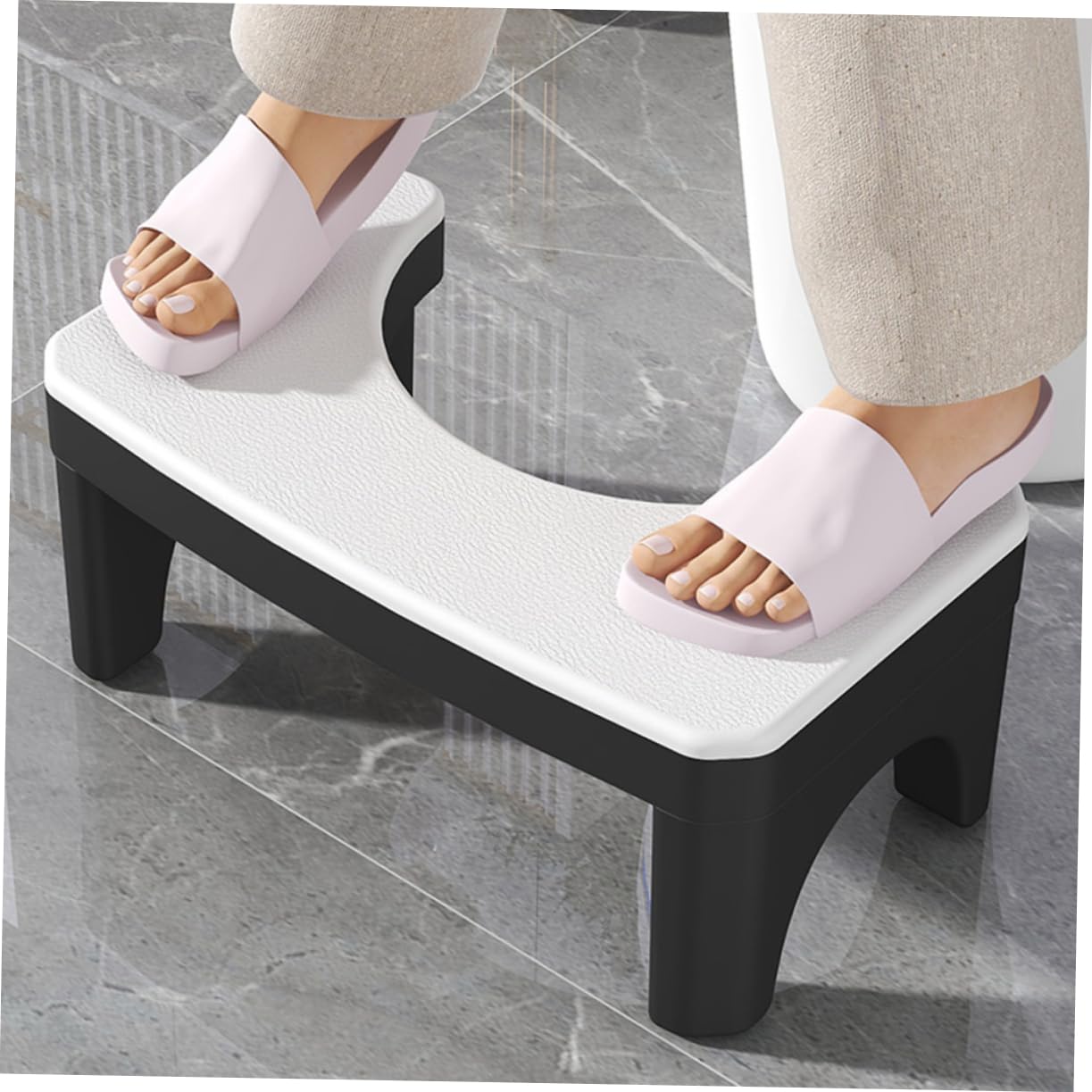 MOLUCKFU Toilet Stool for Adults Potty Stool Seat Heavy Duty Anti-Slip Space-Saving Footstool Ergonomic Comfort