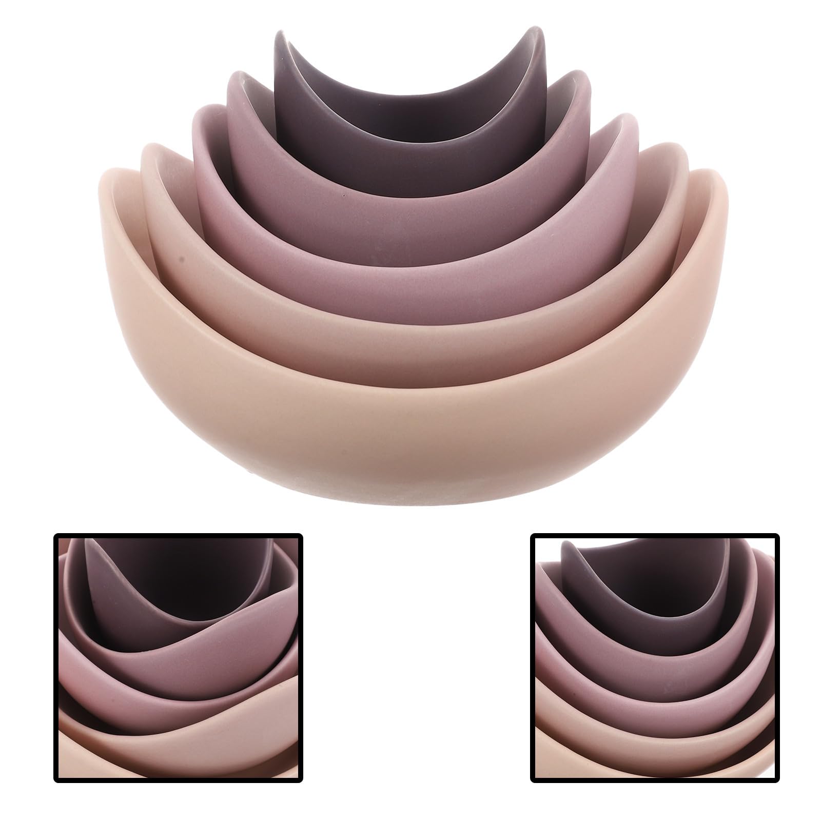 PATKAW Keramikschalen Satz Lotusform Rund Rosa Glatte Oberfläche ohne Grate Kreative Reisschüssel für Suppe und Instant Nudeln Stilvolles Küchenzubehör für Zuhause