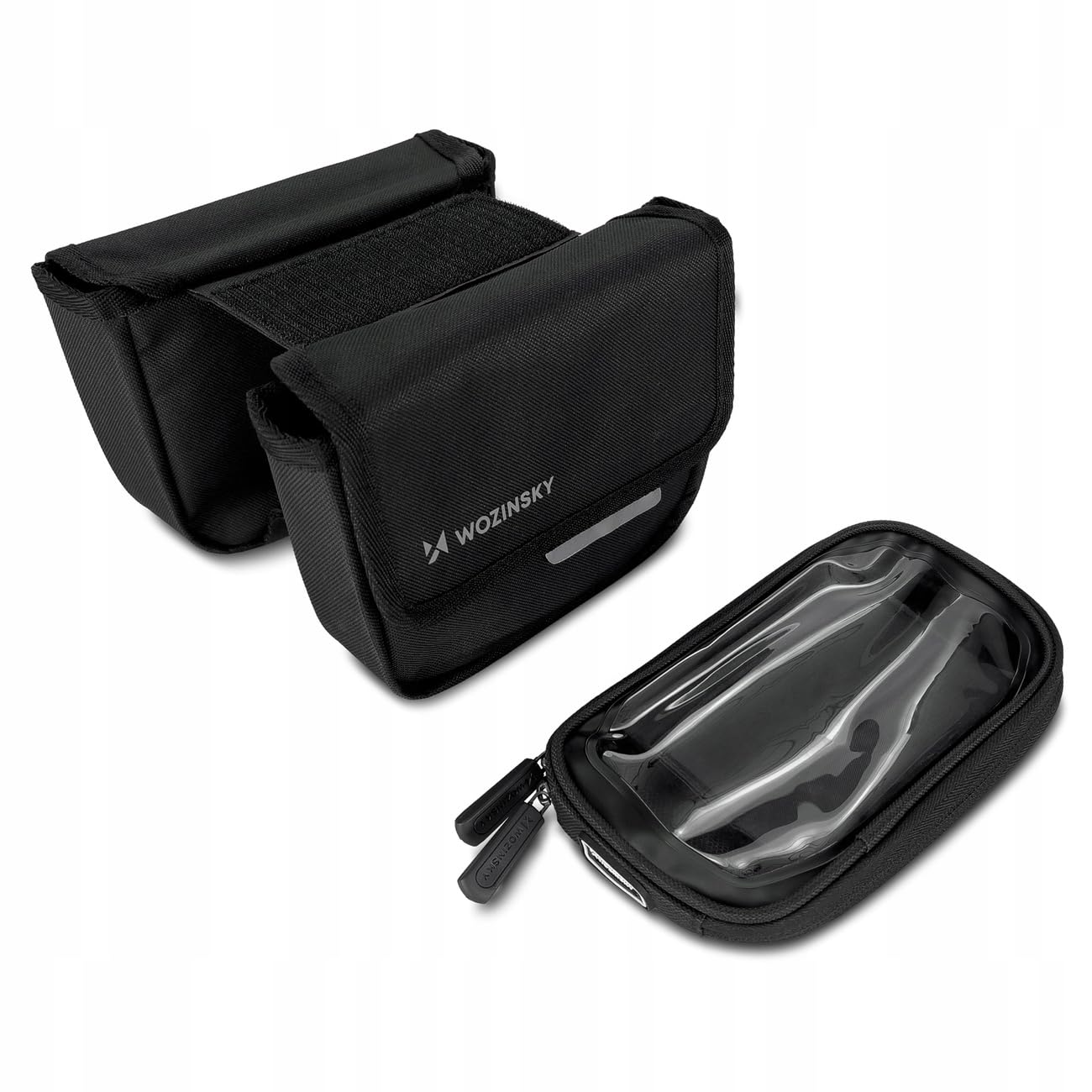 WOZINSKY torba rowerowa na ramę, torba na rower, wodoodporna torba rowerowa z wbudowanym etui na telefon max 6,7 cala