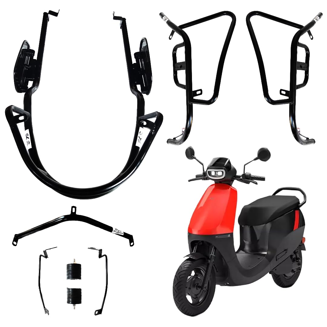 KSHEERI OLA S1X CRASH GUARD WITH FOLDABLE FOOTREST AND FRAME SLIDER LAGGUARD FRONT AND REAR CRASH GUARD SUITABLE FOR OLA S1X ELECTRIC SCOOTER (SET OF 1)-picture-29