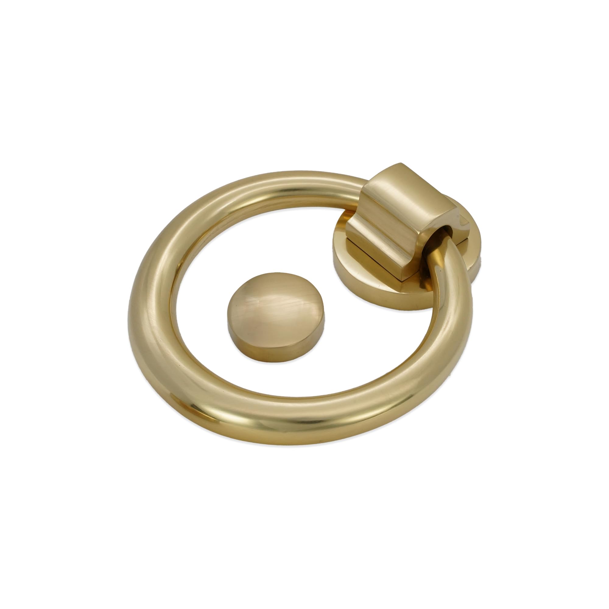 Ottone lucido 5 "classico anello a forma di battente porta anteriore mobili