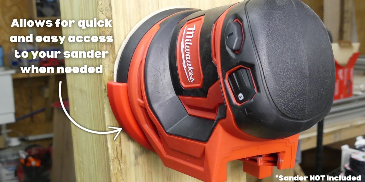 QuickDock Sander Mount for Milwaukee M18 5” (125mm) Random Orbit Sander | Wall or Workbench Mountable Holder for Random Orbit Sanders