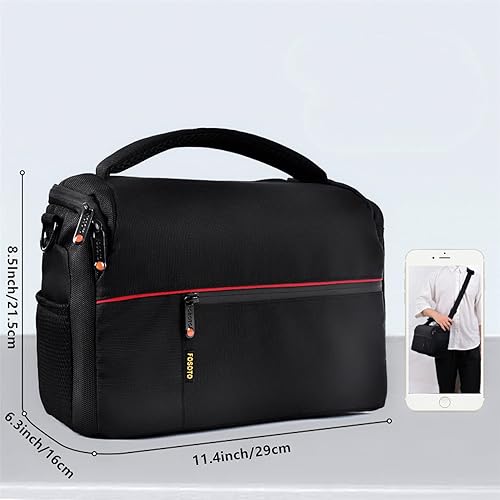 Miniatura 4 de FOSOTO Funda de hombro para cámara DSLR compatible con Canon EOS Rebel T7 T6 T8i SL3 T100 2000D 4000D 60D 80D 750D 90D 5D Nikon D780 D750 D610 D5600