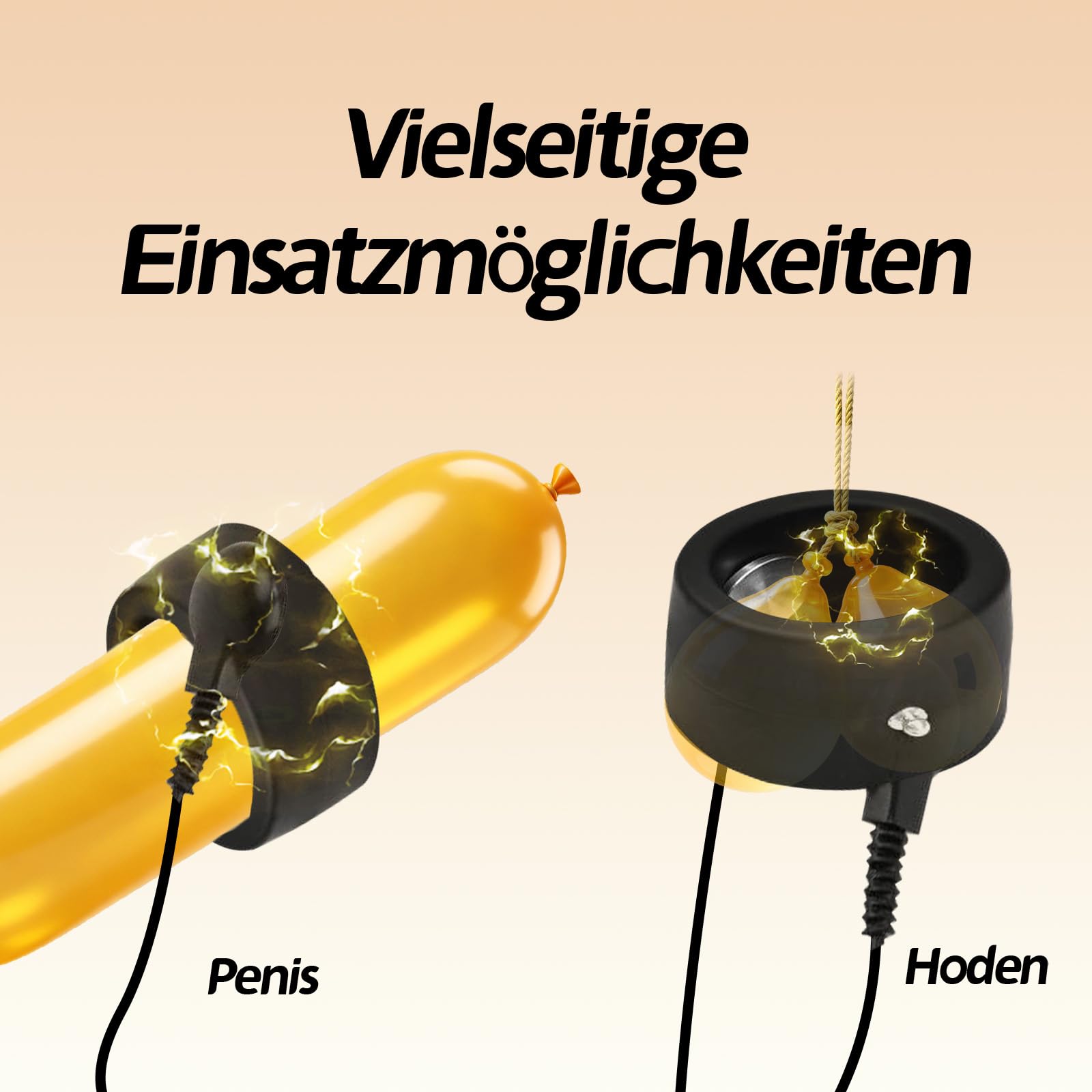 Anillo Peneano de con Anillo para los Testículos Anillo de Silicona Elástica para Hombres Masajeador SM con Unidad Principal y Electrodos para Testículos y Pene