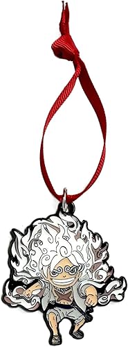 Miniatura 4 de Fandom Emporium - Adorno de una pieza, Luffy, fruta del diablo, engranaje 5, Jolly Roger, adorno de regalo para árbol de Navidad, vacaciones de