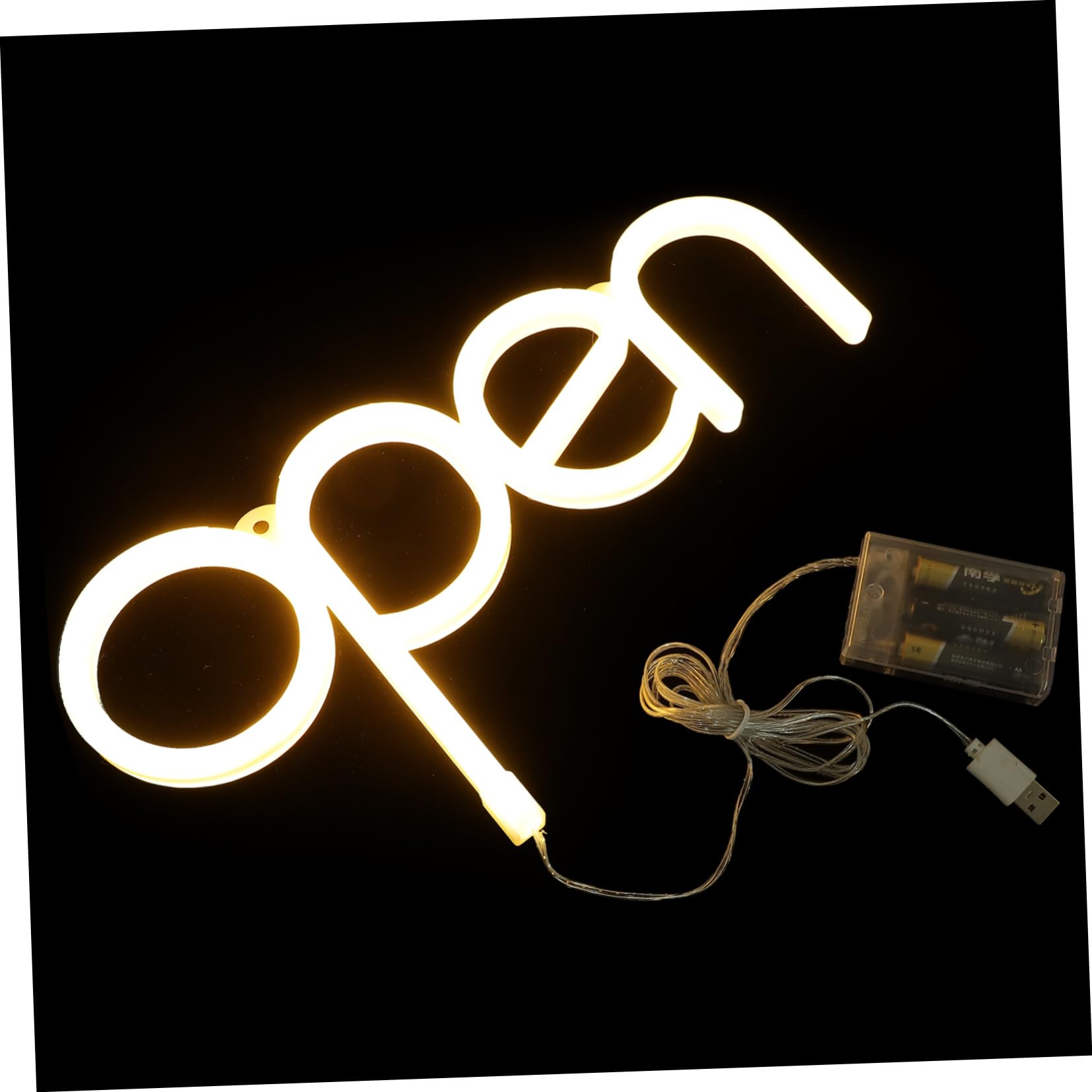Homoyoyo Luz de Neón Abierta Señal de Abierto para Pared LED PVC white Halloween
