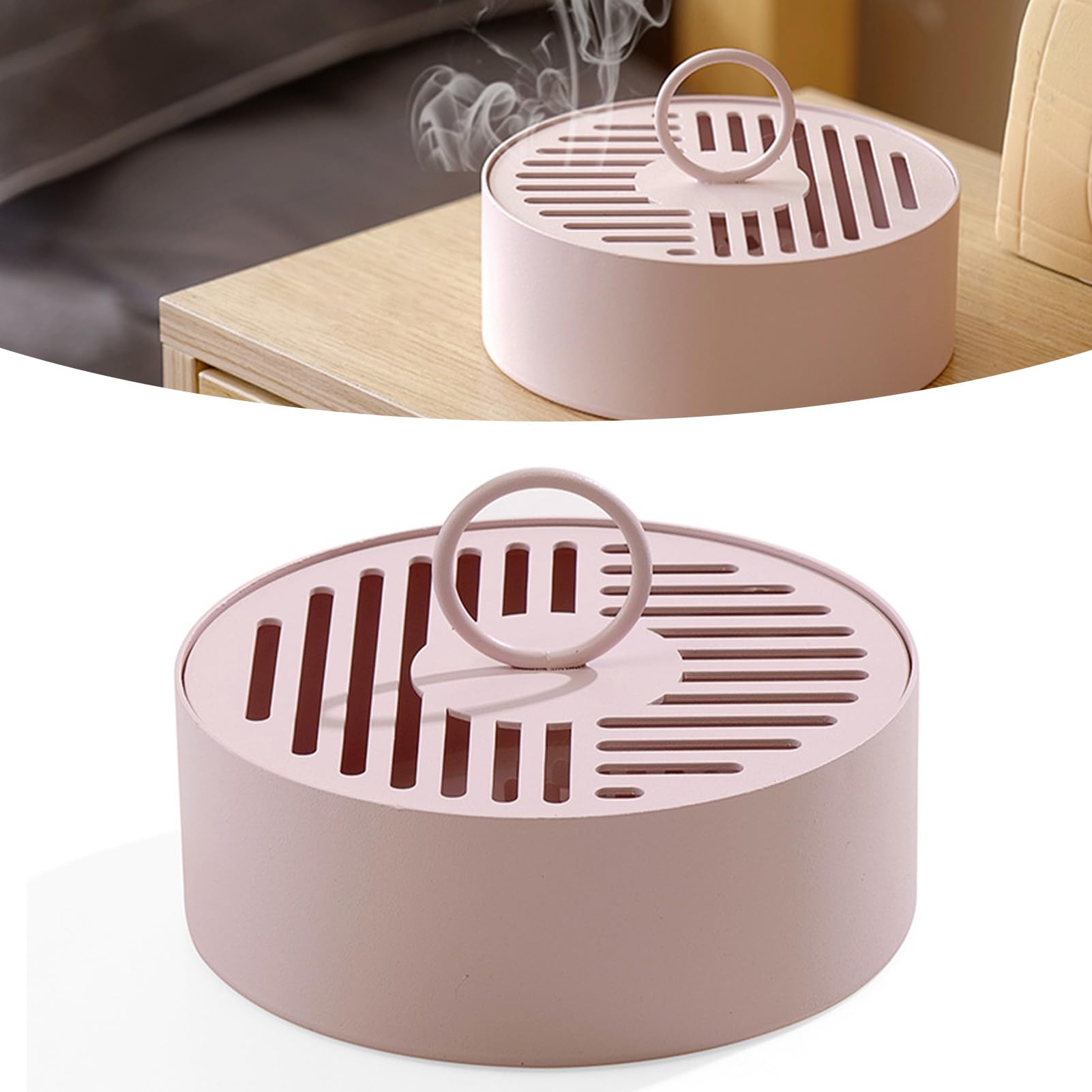Support de bobine de mouche portable en fer rose pour encens