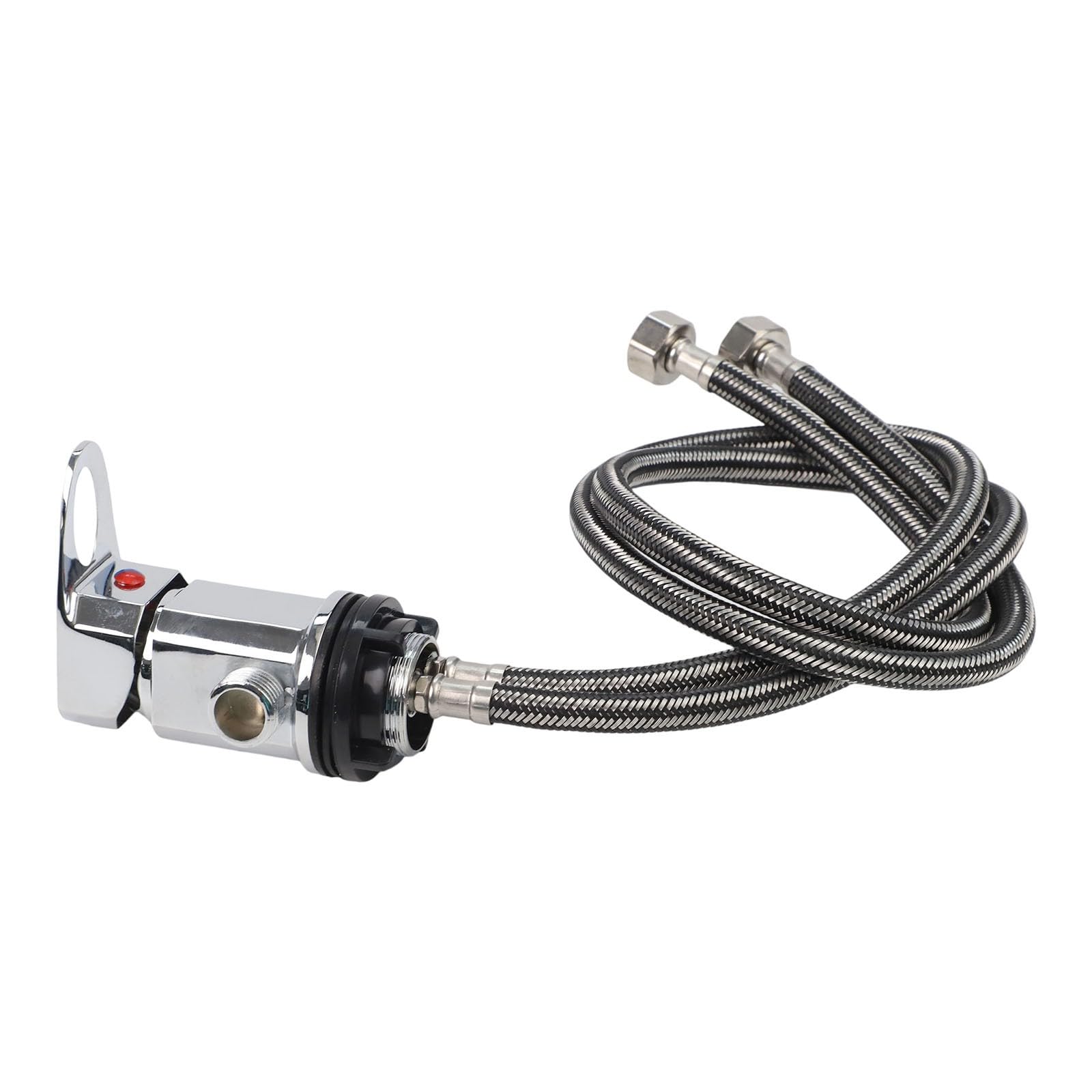Whychstore Robinet mélangeur de douche RV en alliage de zinc G1/2 avec tuyaux à enfoncer de 80 cm pour camping-car, caravane, argent