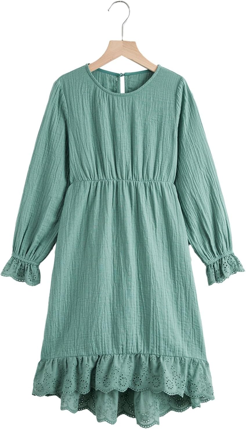 blibean Tween Girls Cotton Dresses High Low Hem Size 6-15 Years - Image 5