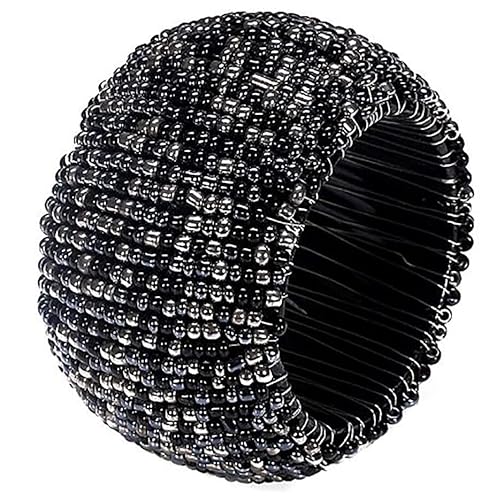 Riangi Handmade Multi Sequin Beaded Black Napkin Rings Set Of 12 Napkin Holders For Cloth Napkins Autumn Napkin Rings - Family Gatherings, Everyday Use Dinning Table Decor - Black Napkins Rings #TOP2
