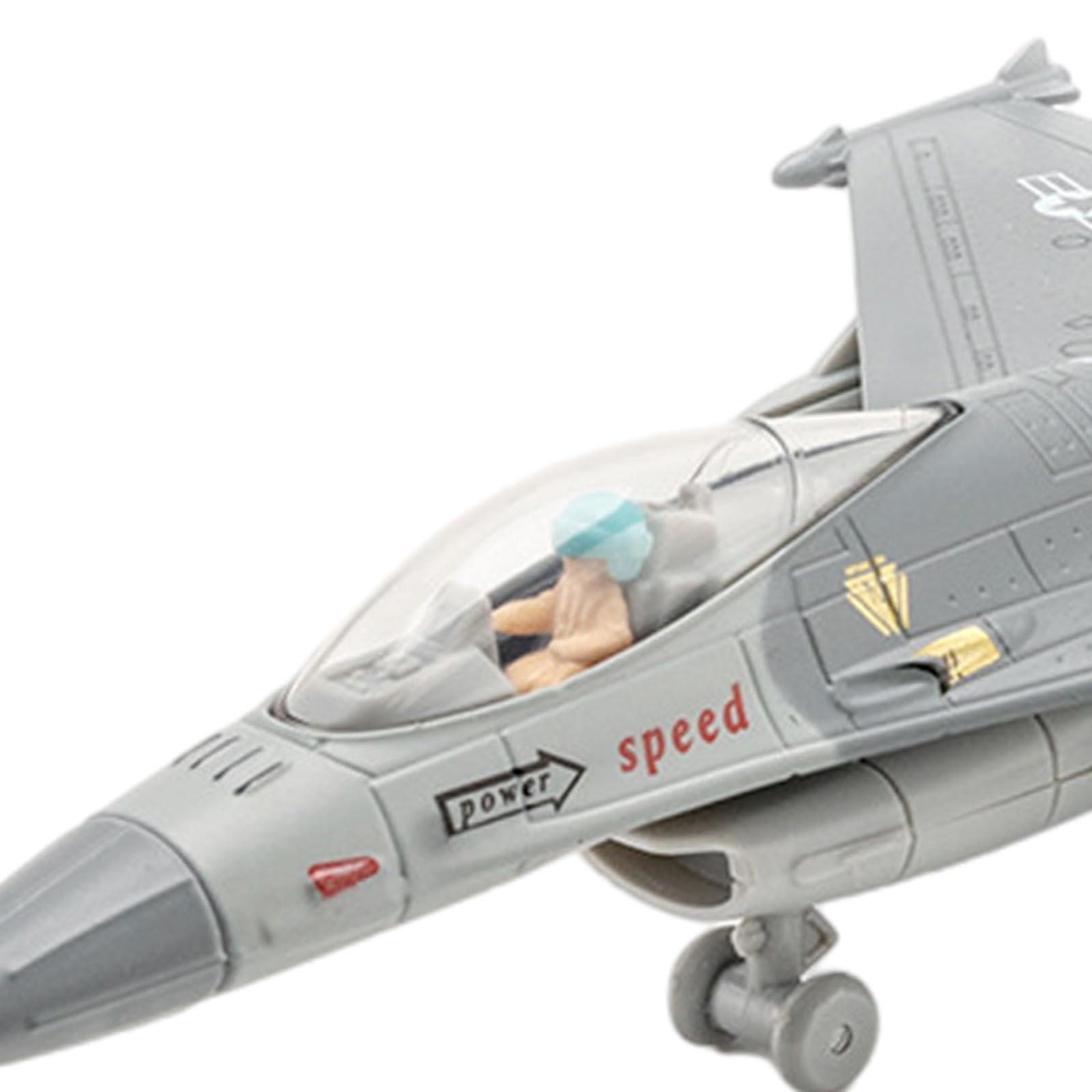 Avión Juguete con Función Pull Back Modelo de Avión Y Luces Y Sonidos Aleación Resistente Adecuado para Niños Sala Estudio, gris3C