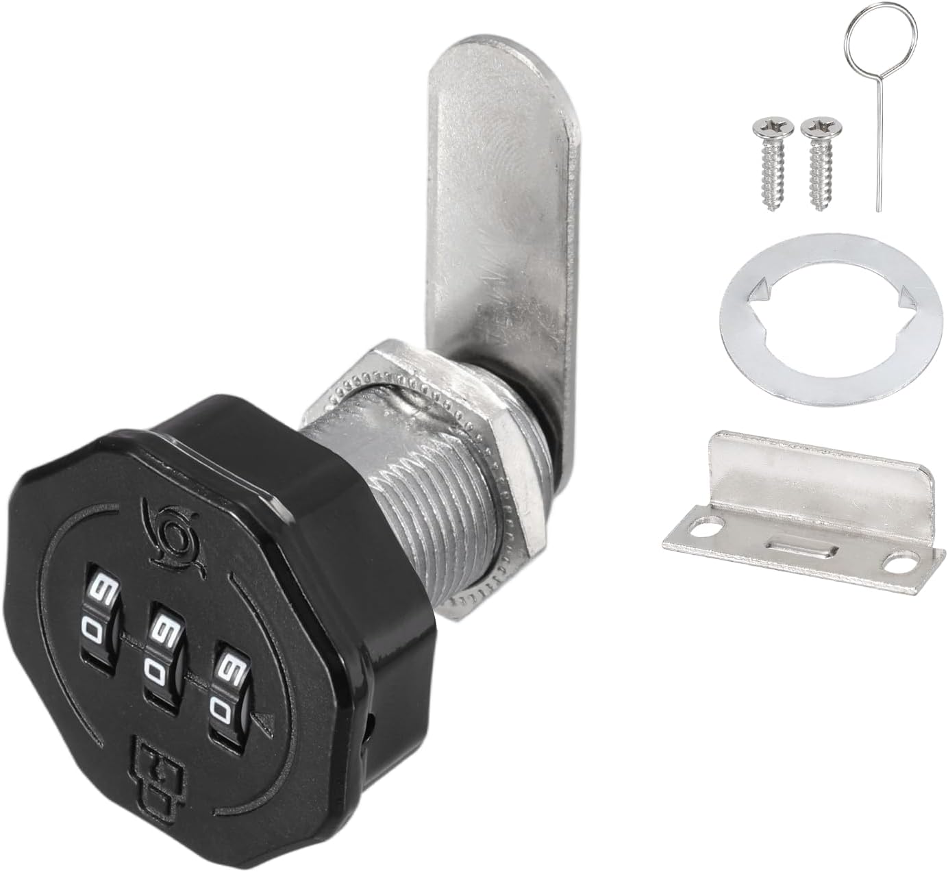 PATIKIL 2 PCS Combination Cabinet Cam Lock, 3-Digit Keyless Metal Locks with 13/16Inch Cylinder for Cabinet Drawer Doors Deposit Box Filing Mailbox, Black