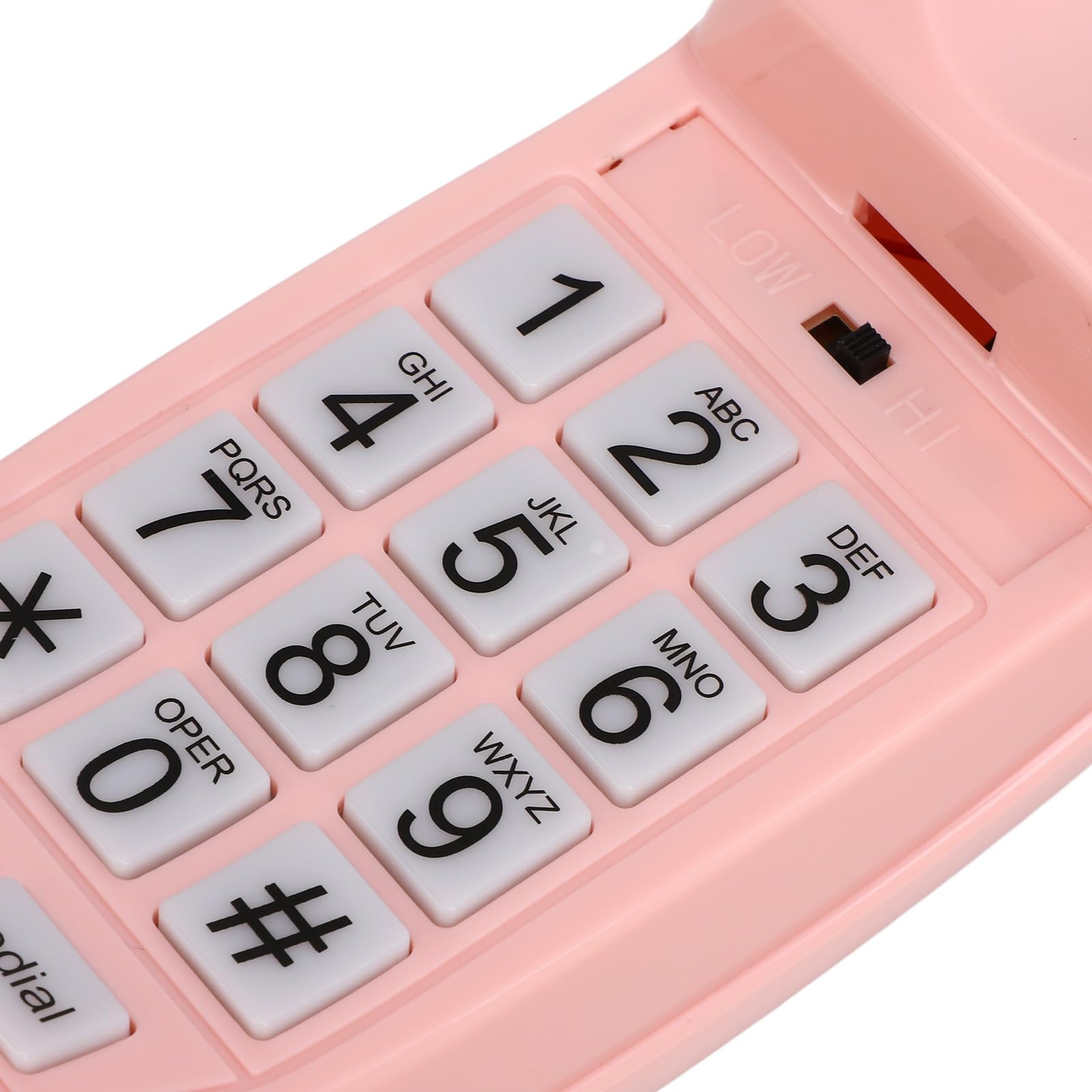 Schnurgebundenes Telefon für Festnetztelefon für zu Hause, Wandtelefon mit Bigbutton Lautstärkeregelung, Seniorentelefon für die Inneneinrichtung (Rosa)