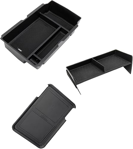 Carwiner Organizador de consola central de 3 piezas compatible con accesorios Honda CRV 2023-2026, caja de almacenamiento de cajón oculto del