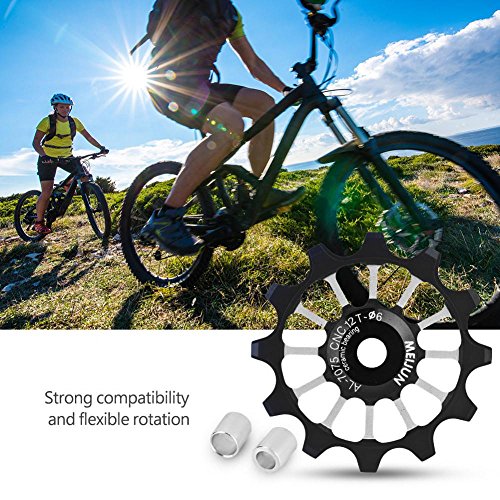 Rear Derailleur Pulley Aluminum Alloy Bearing Jockey Wheel Pulley Road Bike Bicycle Rear Derailleur Suitable For Use 4/5 / 6 Mm Guide Wheel Screws(Black) #TOP4