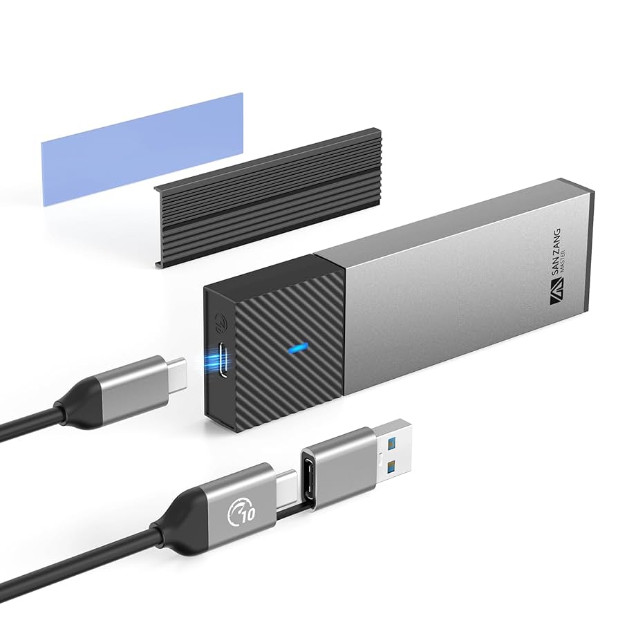 内蔵型SSD SANZANG NVMe M.2 SSD 2TB S5000 SANZANG M.2 NVMe SSD Enclosure, 2 in 1 Tool-Free NVMe