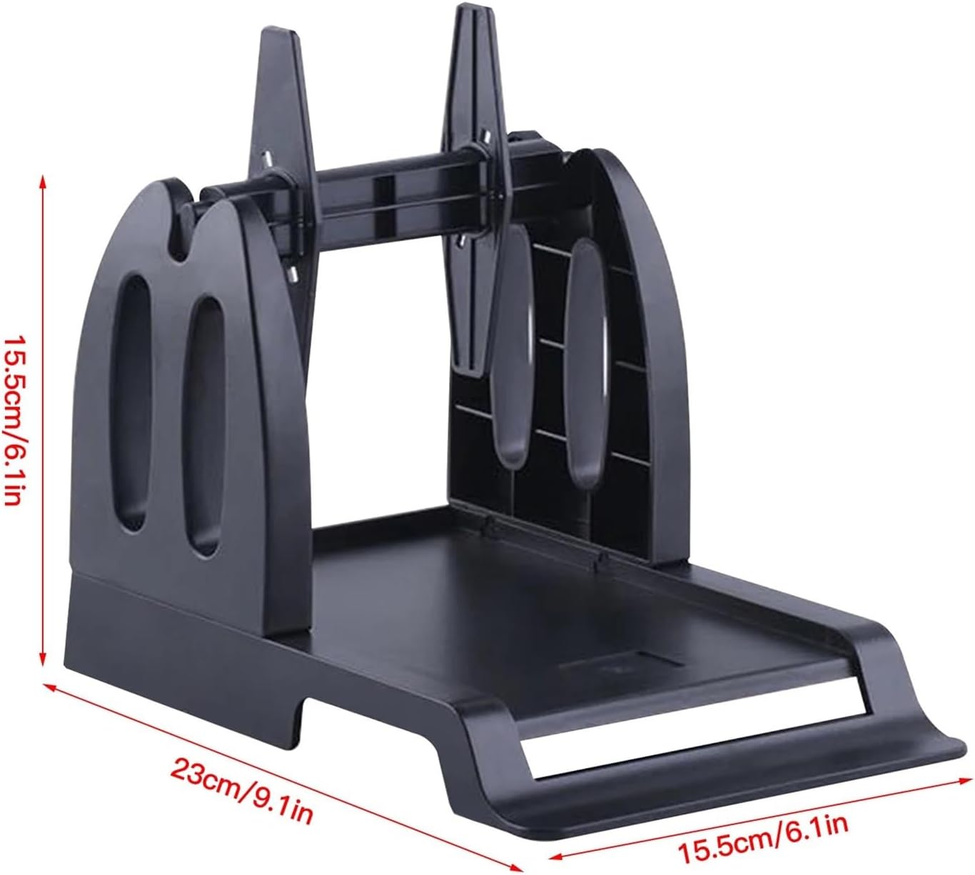 Label Holder for Desktop Thermal Label Printer 2 in 1 Rolls & Fan-Fold Stack Labels Shipping Package Sticker Dispenser Detachabl(B)(A)