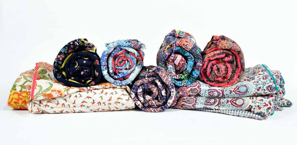 Sleeping Beauties Printed Cotton Sleeping Bag - perfect for camping, glamping & festivals - Vintage Patchwork (Purple)