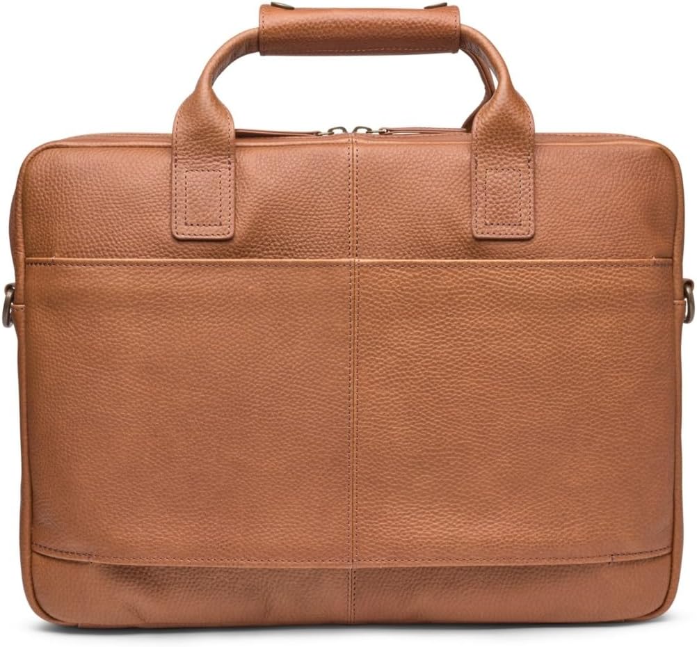 Leather Briefcase with Pebbled Finish by Johnston & Murphy