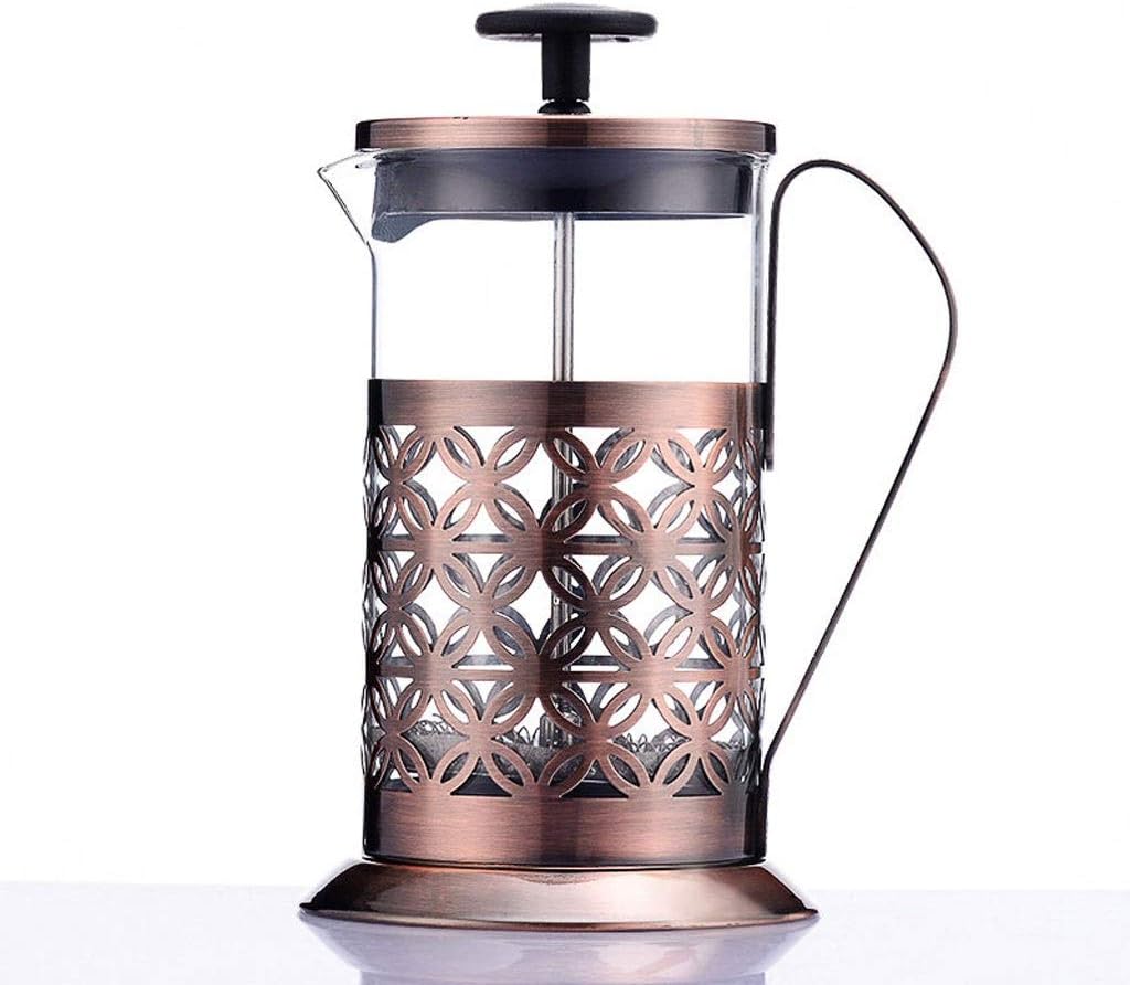 Coffee Kettle French Pressure Pot Hand-made Coffee Pot Utensil Mocha Stainless Steel French Filter Press Pot Filter Glass Tea Maker Teapot Coffee Pot
