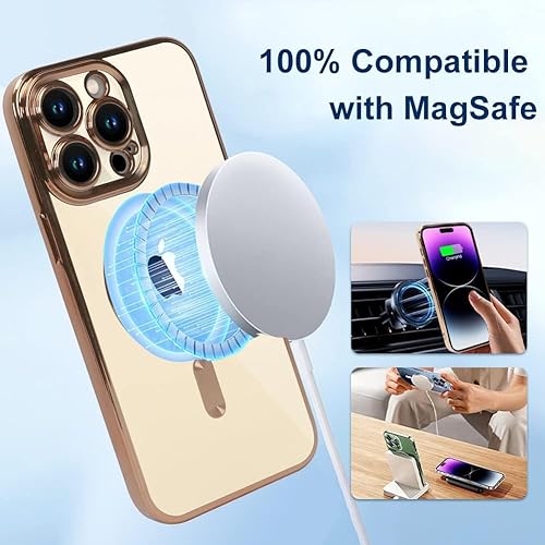 Miniatura 5 de LYZAILHB Funda para iPhone 15 Pro Max compatible con MagSafe Funda completa de protección de lente de cámara transparente para mujeres y hombres,
