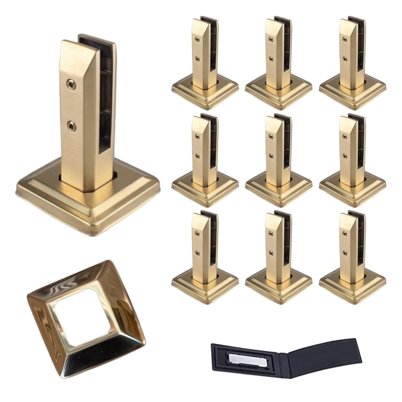 Espigas de vidrio cuadradas de acero inoxidable 304 oro de 160mm