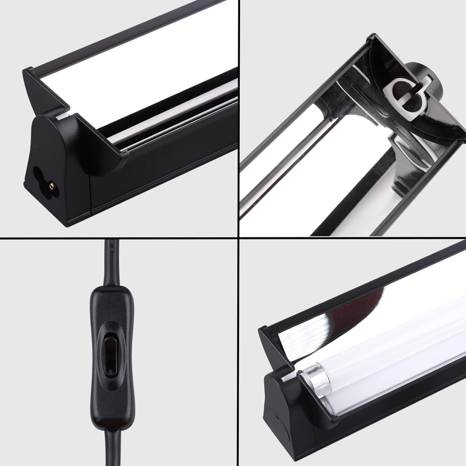 AIICIOO Reptile Heat Pad 8W Hermit Crab Accessories and UVB Light 24W for Bearded Dragon Terrarium Snake Enclosure