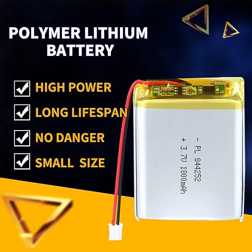 Miniatura 5 de Batería recargable del ion del polímero de litio de la batería de 3.7V 1800mAh 844252 Lipo con el conector JST