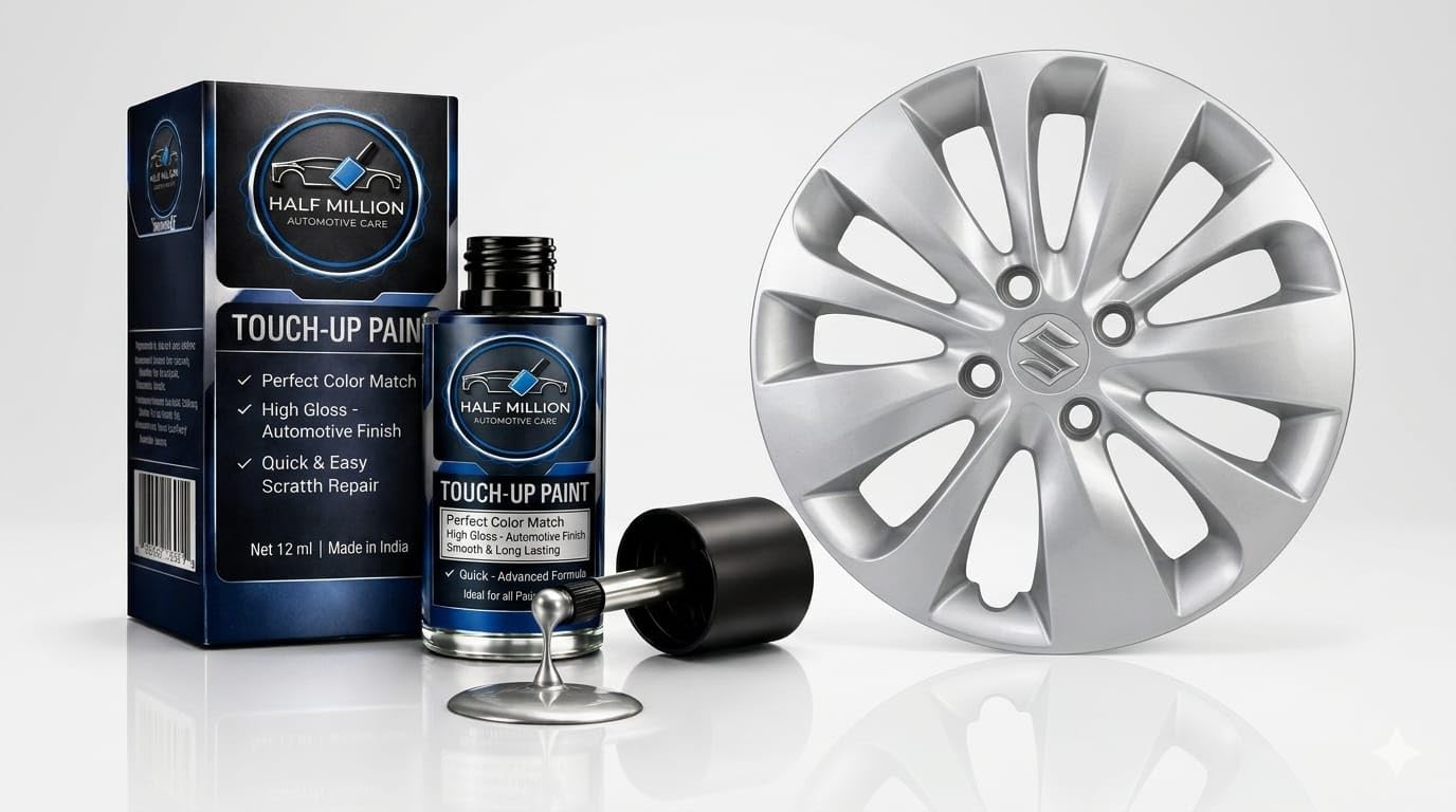 HALF MILLION® Silver Wheel Cover Paint (Color Name: SILVER) Compatible with All Car Wheel Covers | Premium Automotive Paint Finish | Durable & Scratch Resistant-image-7