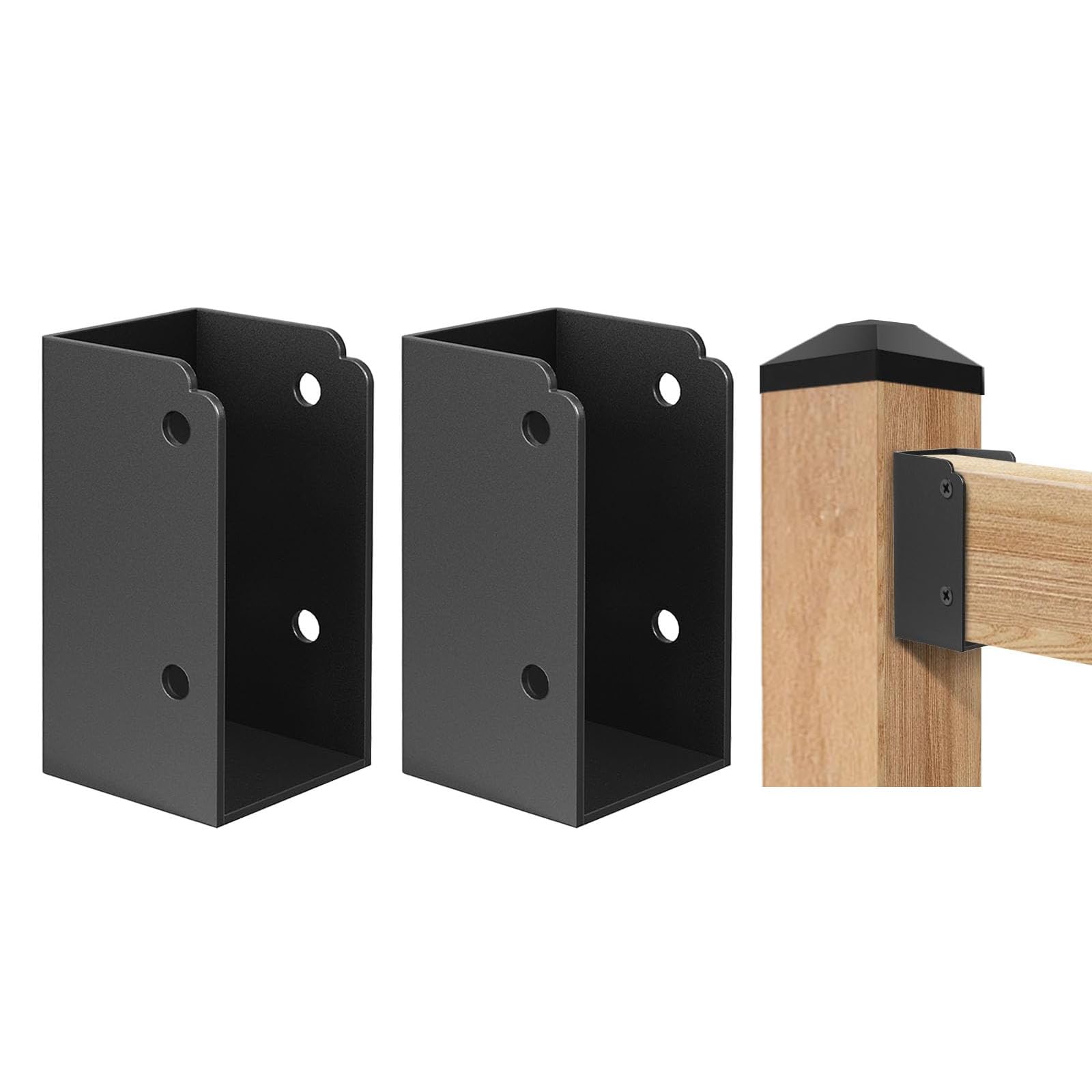 4 x Metallgeländer-Halterungen, Ersatz-Deckgeländer-Halterung, Verbindungsstück, Outdoor-Geländer, Hardware, dauerhafte Treppenzaunschienen, Halterungen