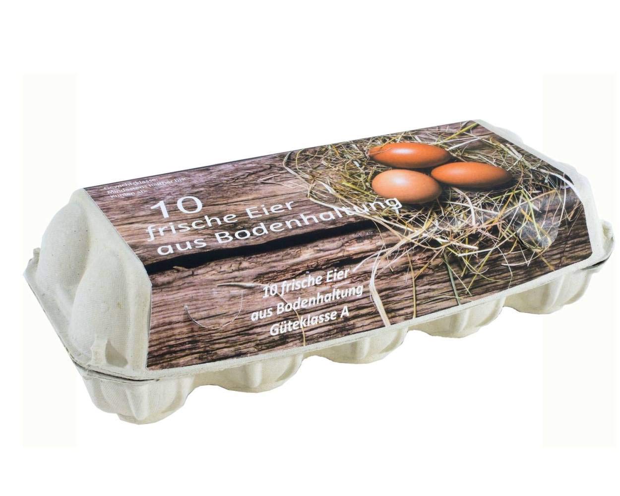 154 Eierverpackungen für 10 Eier Bodenhaltung weiß geeignet für S M L