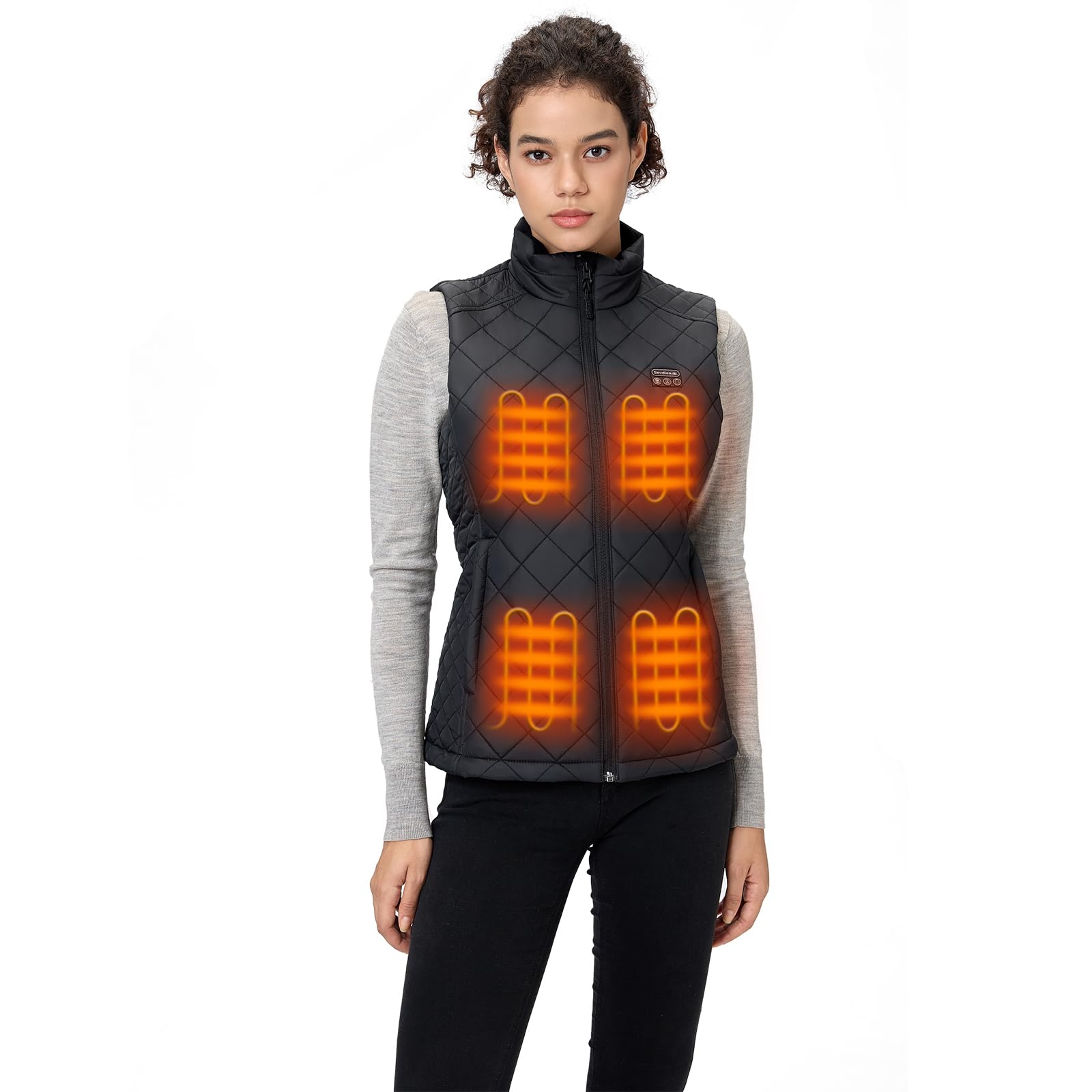 Gilet Riscaldato Donna con Batteria Inclusa 16000 mAh 7.4V, Leggero e Trapuntato, Gilet Donna Riscaldato per Sci, Motociclismo, Attività All'apert-M