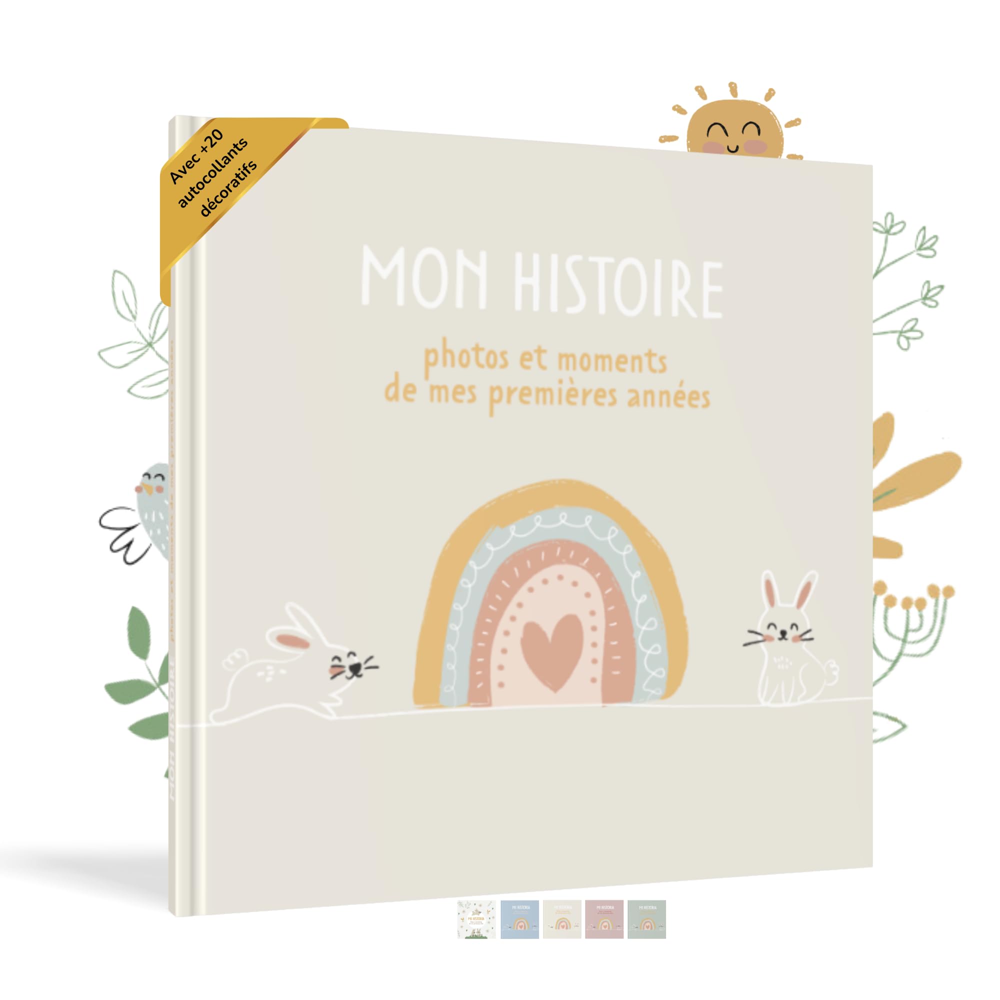HUBORNS – Libro de recuerdos del bebé desde el nacimiento hasta los 5 años, álbum de fotos y diario para anotar momentos especiales, regalo ideal para padres primerizos y baby shower — view 15