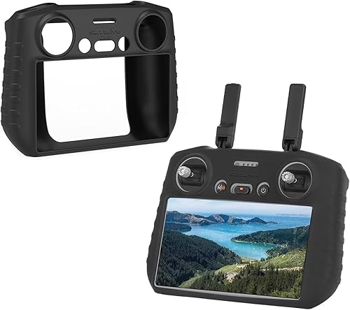 FSIDIWT Funda protectora de silicona RC 2 para accesorios DJI Mini 4 ProAir 3, funda protectora compatible con mando a distancia DJI RC 2 (negro)