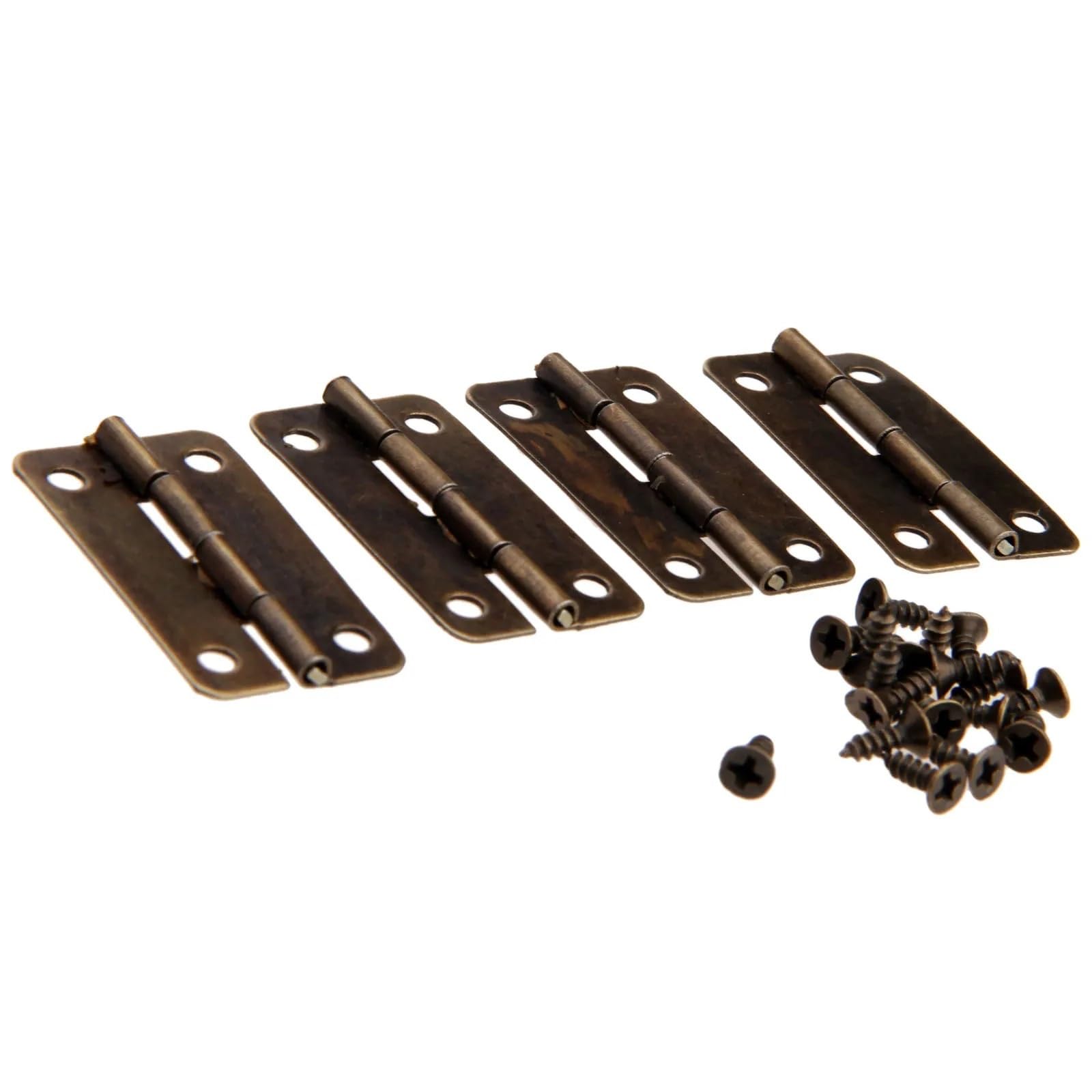 Lot de 4 charnières d'armoire 30x17mm en métal pour boîte à bijoux et tiroir de meuble ancien