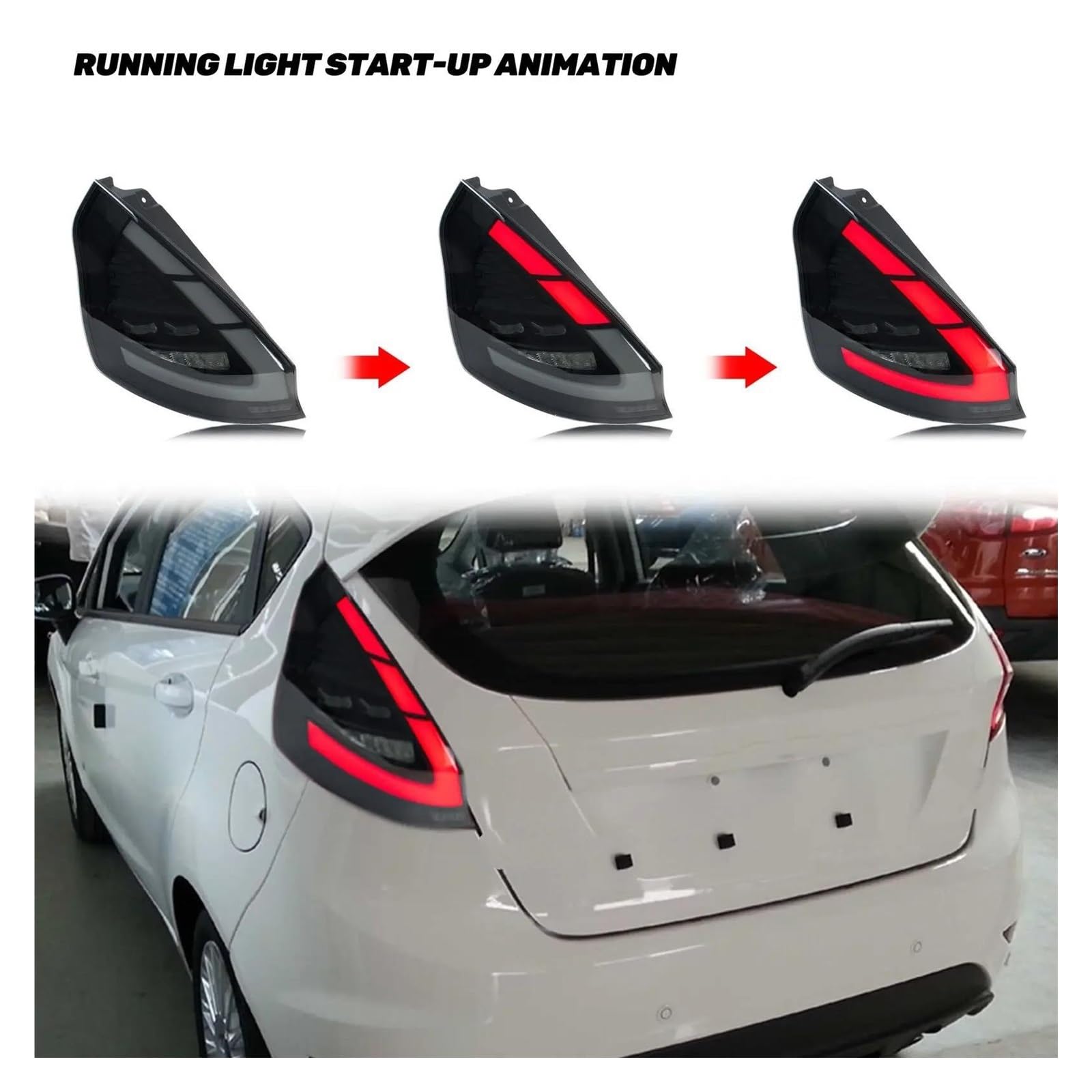 Luce Posteriore Auto per Ford per Fiesta MK7 MK7.5 2009-2020 Animazione di Avvio Indicatore di Direzione Sequenziale Gruppo Luci Posteriori Faro Posteriore