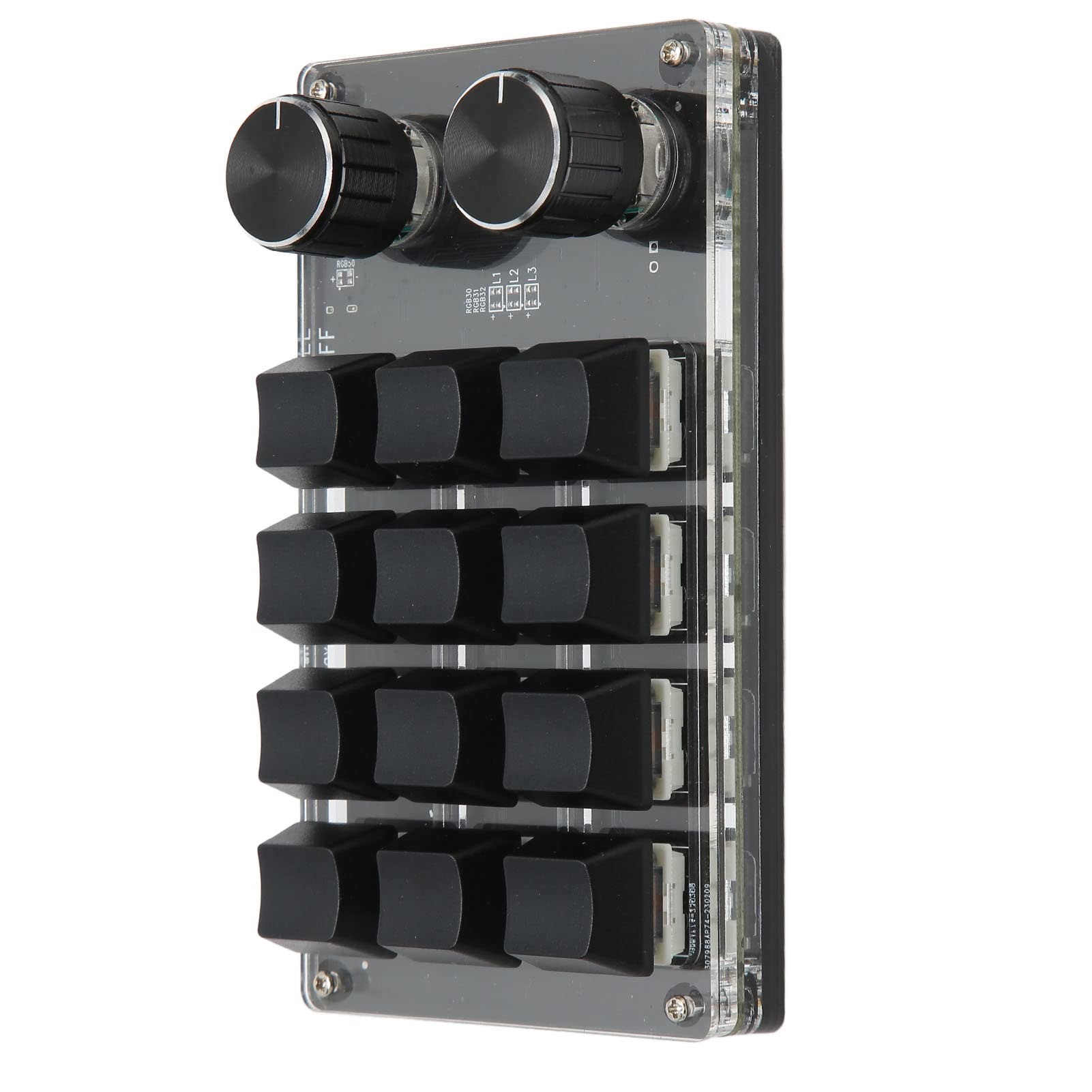 Aramox Teclado Programable Mini, 12 Teclas 2 Perillas Interruptor Azul