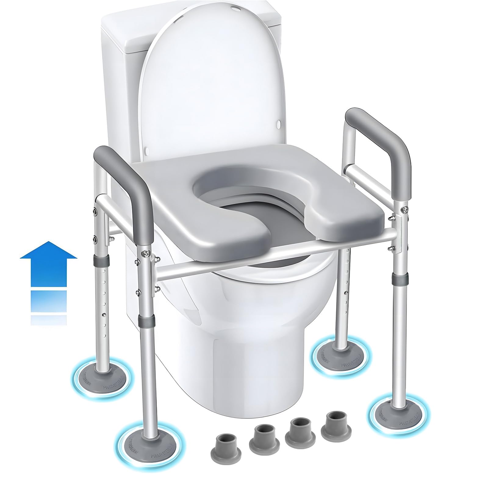 Rialzo wc per anziani, Comoda wc alzawater per anziani, Ausili sedile wc per disabili, Alzawater per water protesi anca, Rialzo bidet per disabili, alza bidet per anziani universale (‎ZK8992)