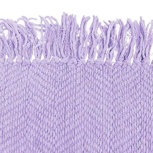 Home Soft Things Purple Throw Blanket Knitted Tweed Throw 50'' X 60'', Lavender, Super Soft Cozy Warm Comfortable Breathable Throw For Living Room Chair Couch Bed Sofa Bedroom Home Décor #TOP6