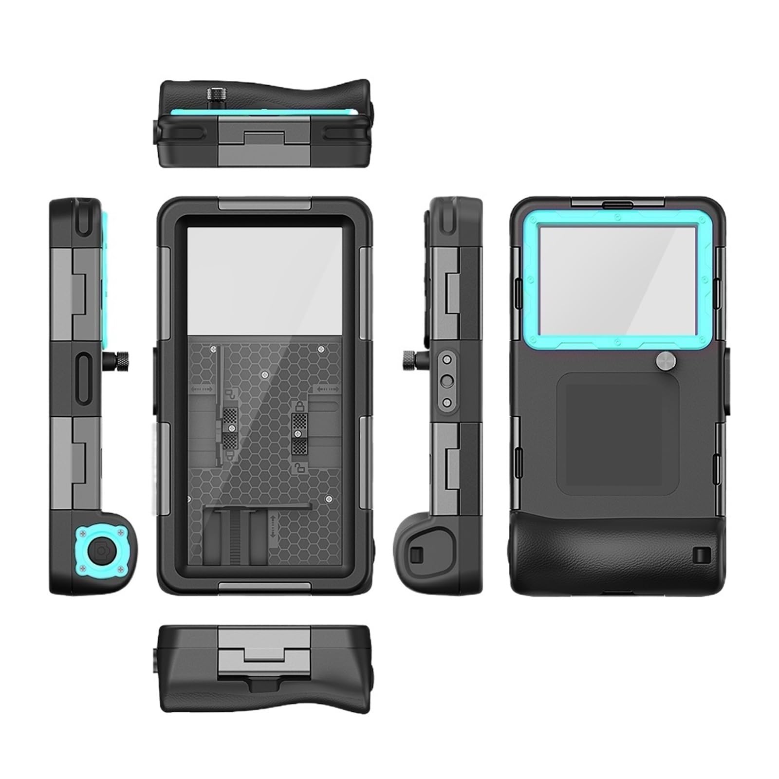 Generico Custodia impermeabile for telefono professionale for immersioni/nuoto, standard IP68, 15 m/50 piedi(Black Blue)