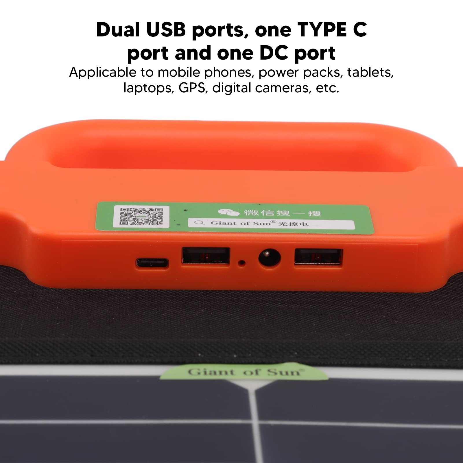 KUIDAMOS Chargeur Solaire Monocristallin 50W Portable avec Double Charge Rapide USB pour le Camping et les Activités de Plein Air