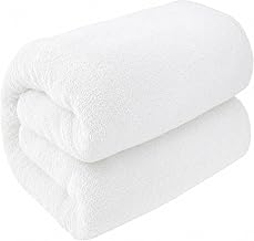Bath Sheets Extra Large Oversized 96 x180 cm in White, 100% Egyptian Cotton Style 515 GSM Shower Towel – Thick and Absorbent, Hotel Quality Large Bath Towels for Adults